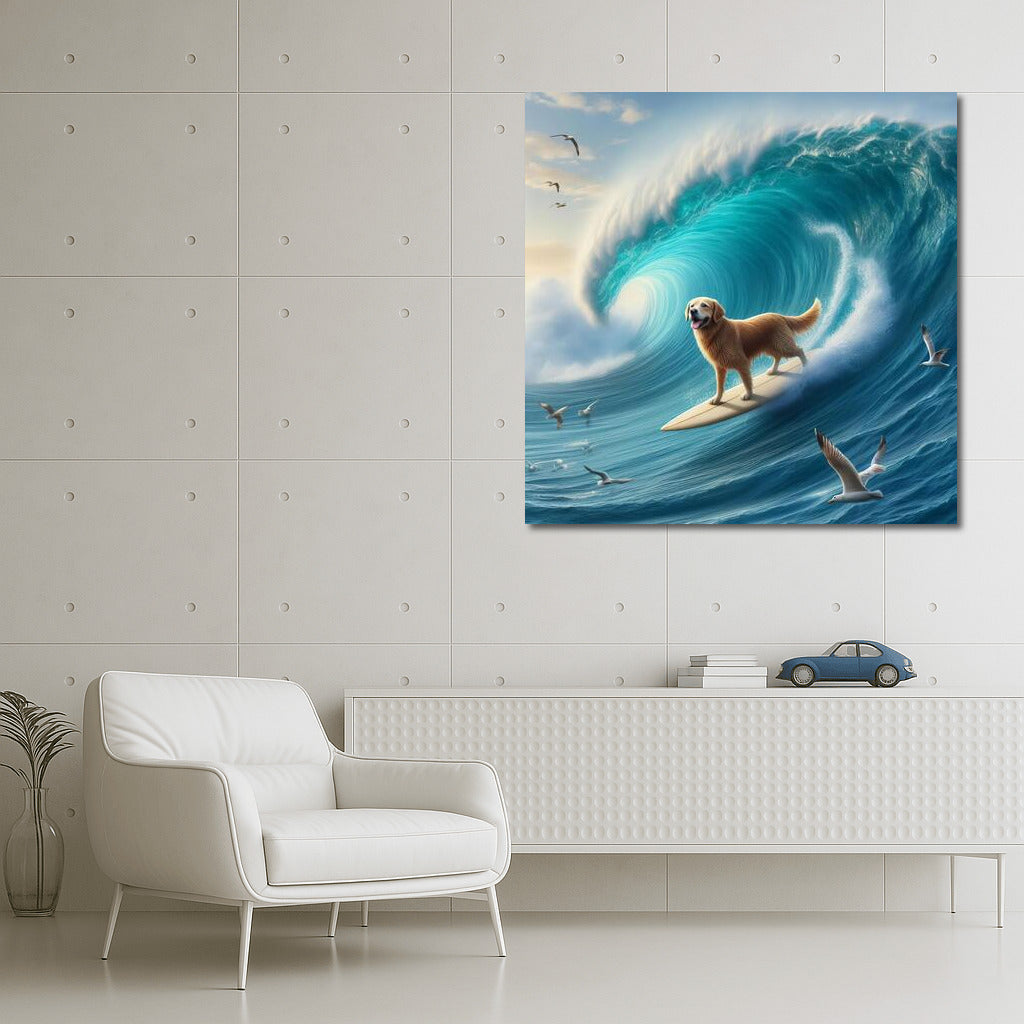 Surfer on Four Legs: Dog on a Giant Wave