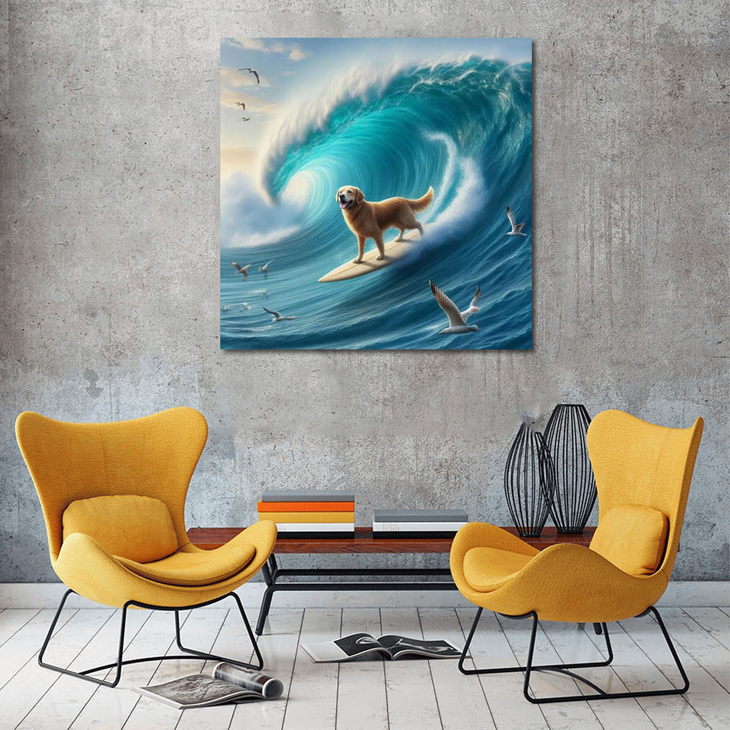 Surfer on Four Legs: Dog on a Giant Wave