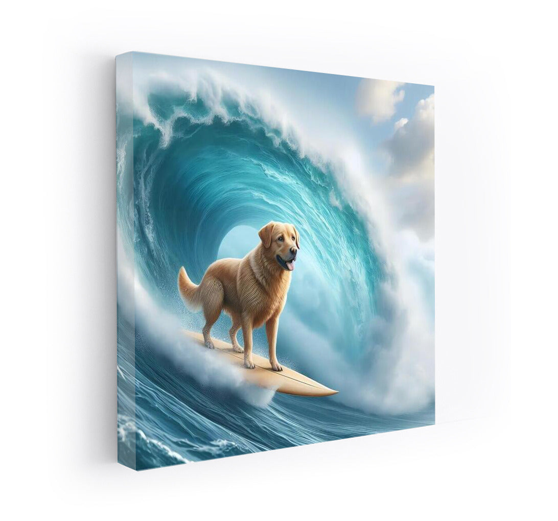 Surfer on four legs: Dog conquers giant wave