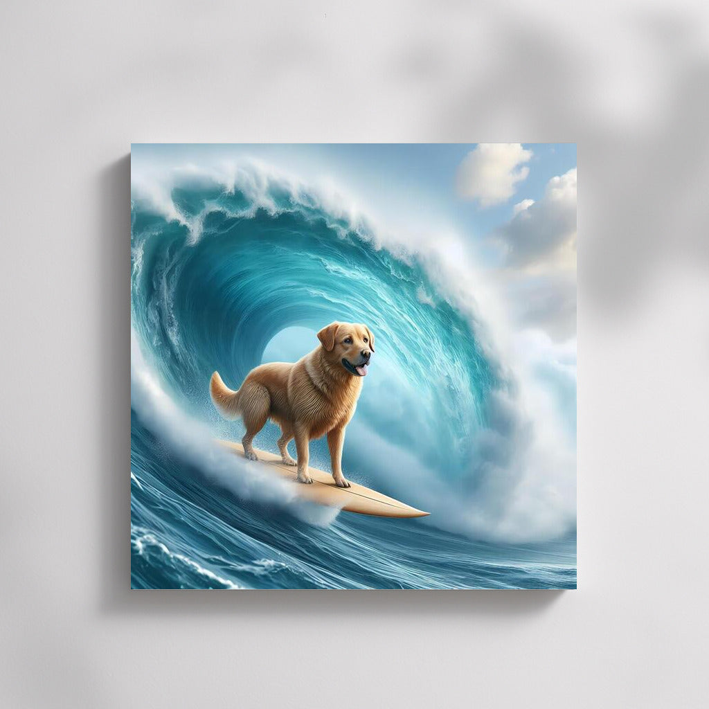 Surfer on four legs: Dog conquers giant wave