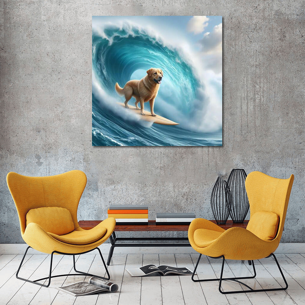 Surfer on four legs: Dog conquers giant wave
