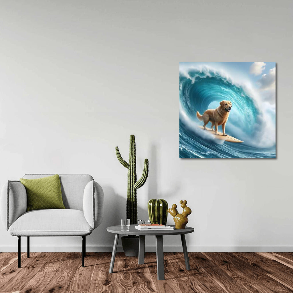 Surfer on four legs: Dog conquers giant wave