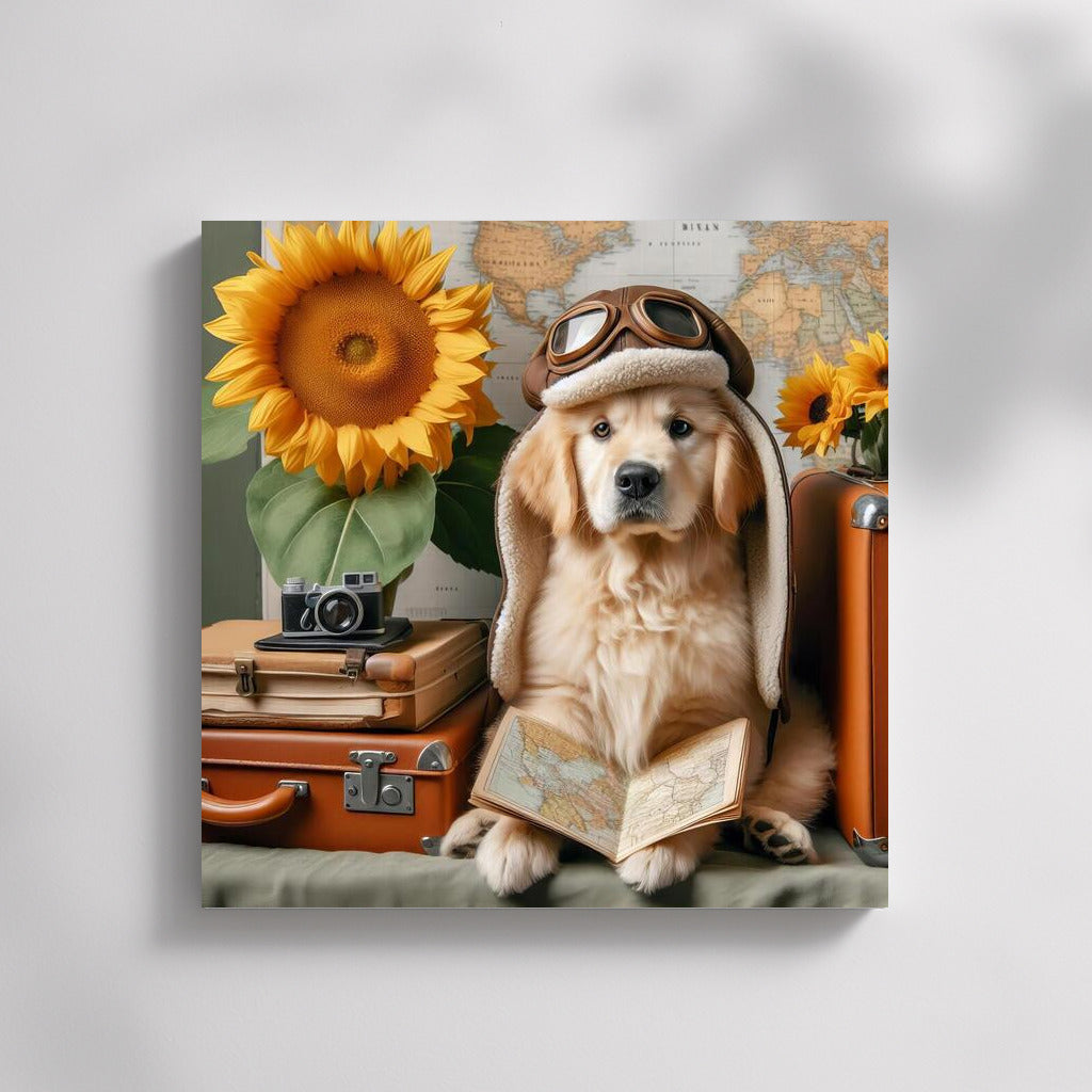 Traveling Dog on a Giant Flower: Inspiration for Adventure Lovers and Dogs