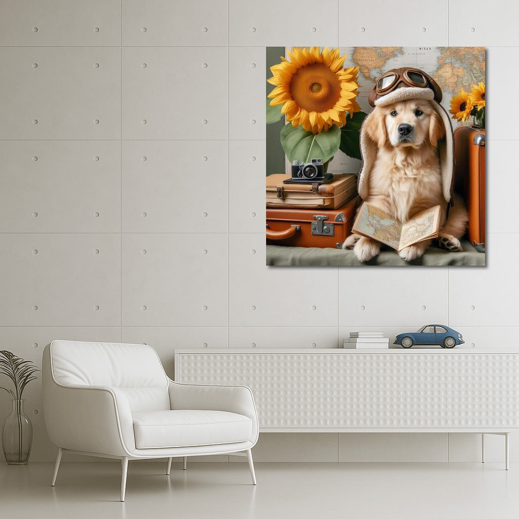 Traveling Dog on a Giant Flower: Inspiration for Adventure Lovers and Dogs