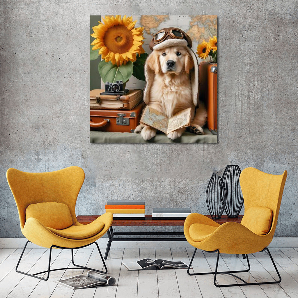 Traveling Dog on a Giant Flower: Inspiration for Adventure Lovers and Dogs