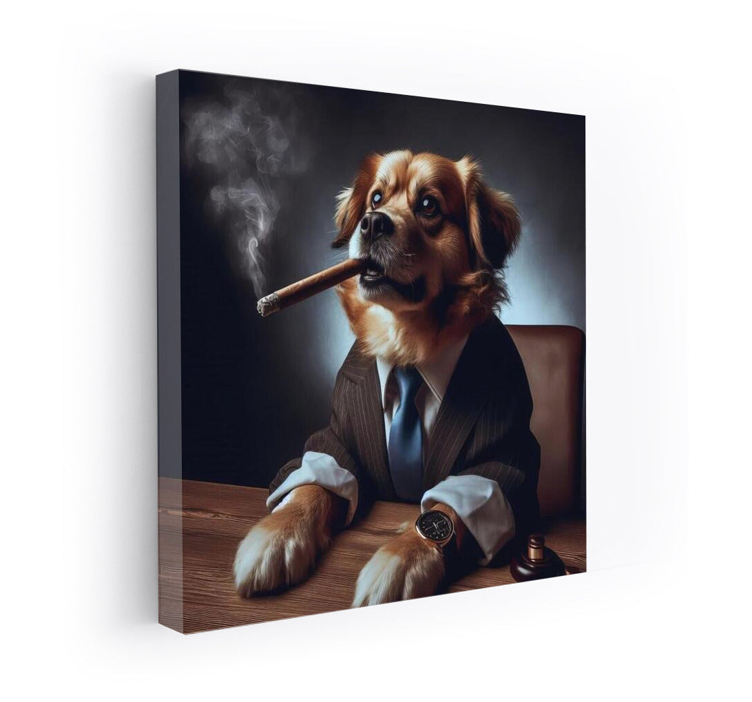 Godfather Dog: Charismatic Bulldog in Godfather Style