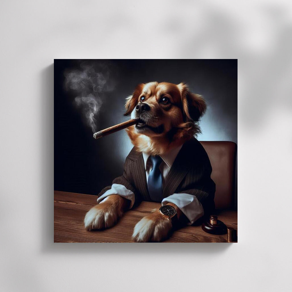 Godfather Dog: Charismatic Bulldog in Godfather Style