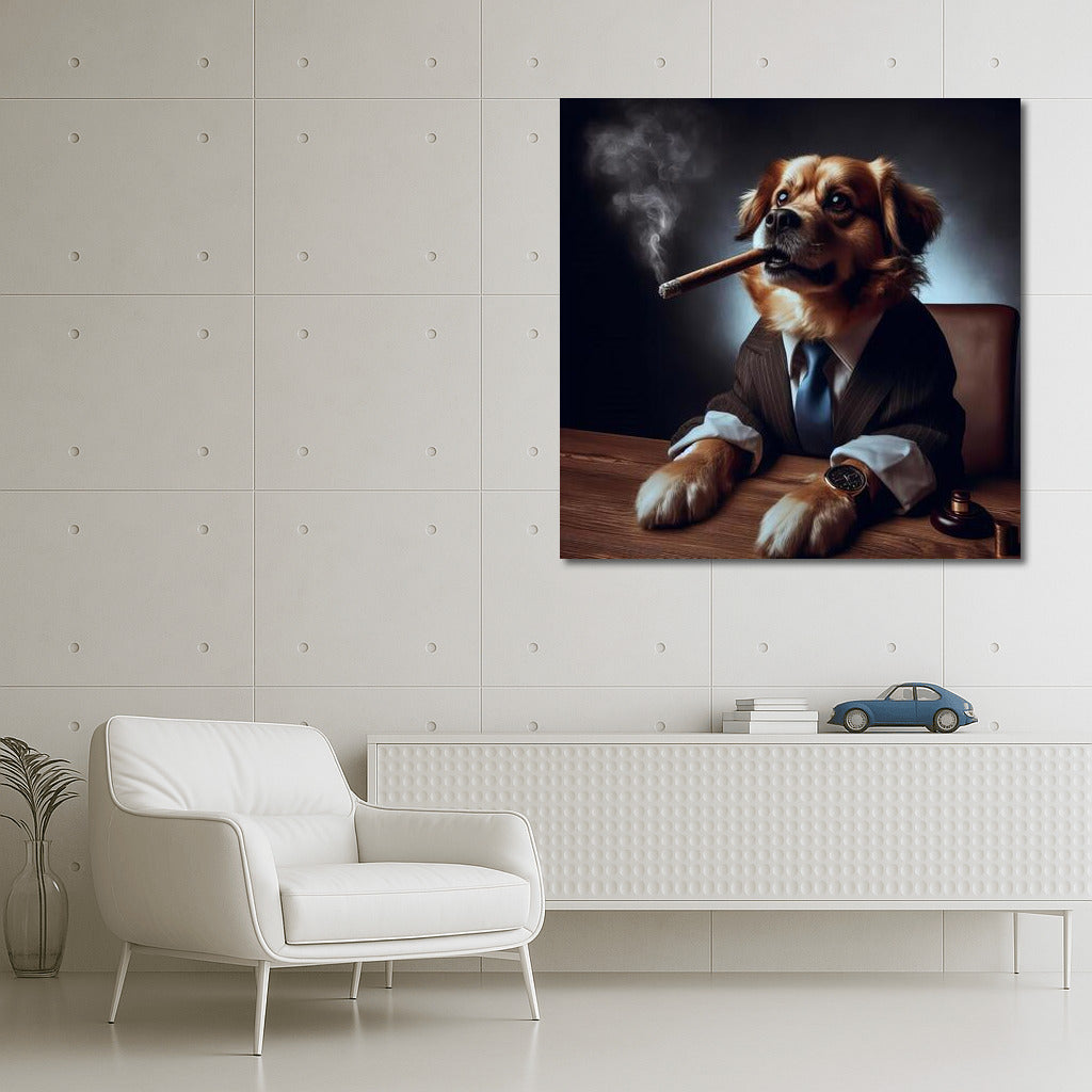 Godfather Dog: Charismatic Bulldog in Godfather Style