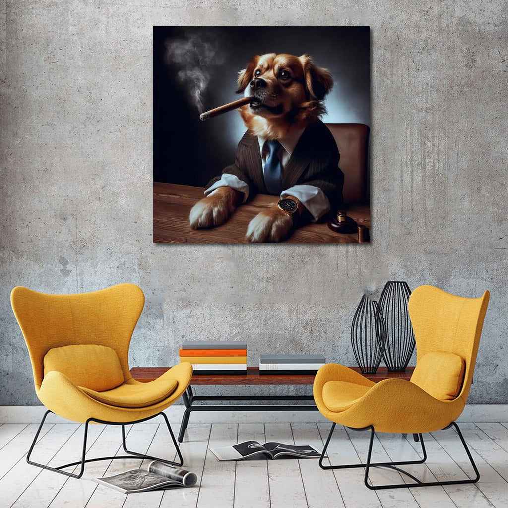 Godfather Dog: Charismatic Bulldog in Godfather Style