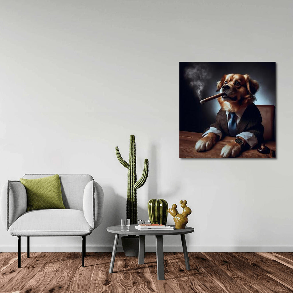 Godfather Dog: Charismatic Bulldog in Godfather Style