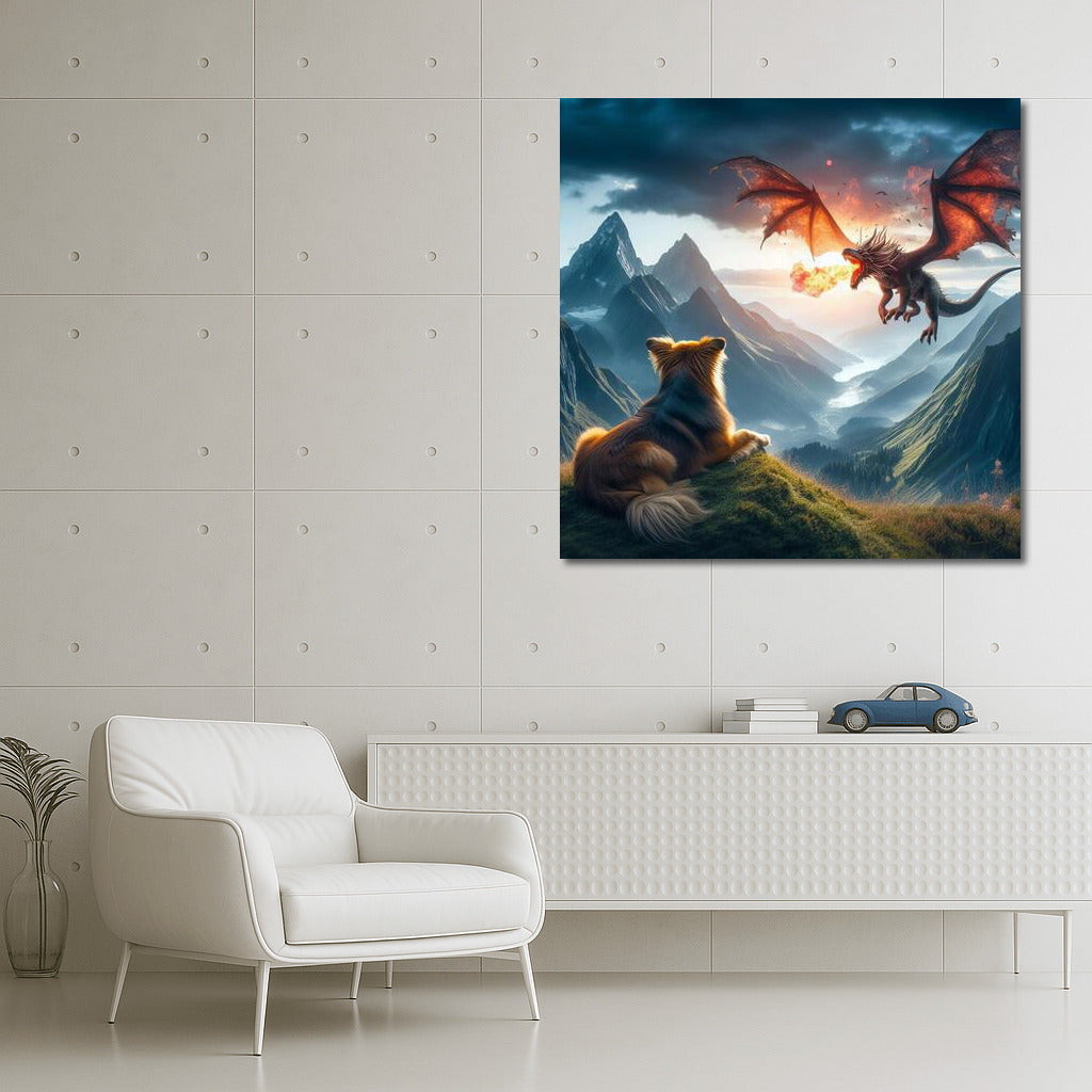 Dragon Flight: Dog in the Skies Above the Mountain Peaks