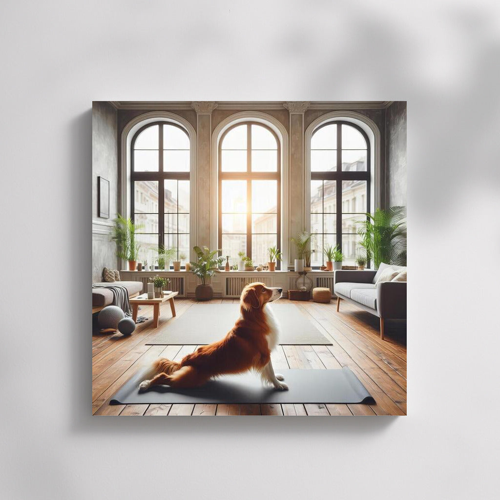 Yoga Champion: Dog in Stylish Studio