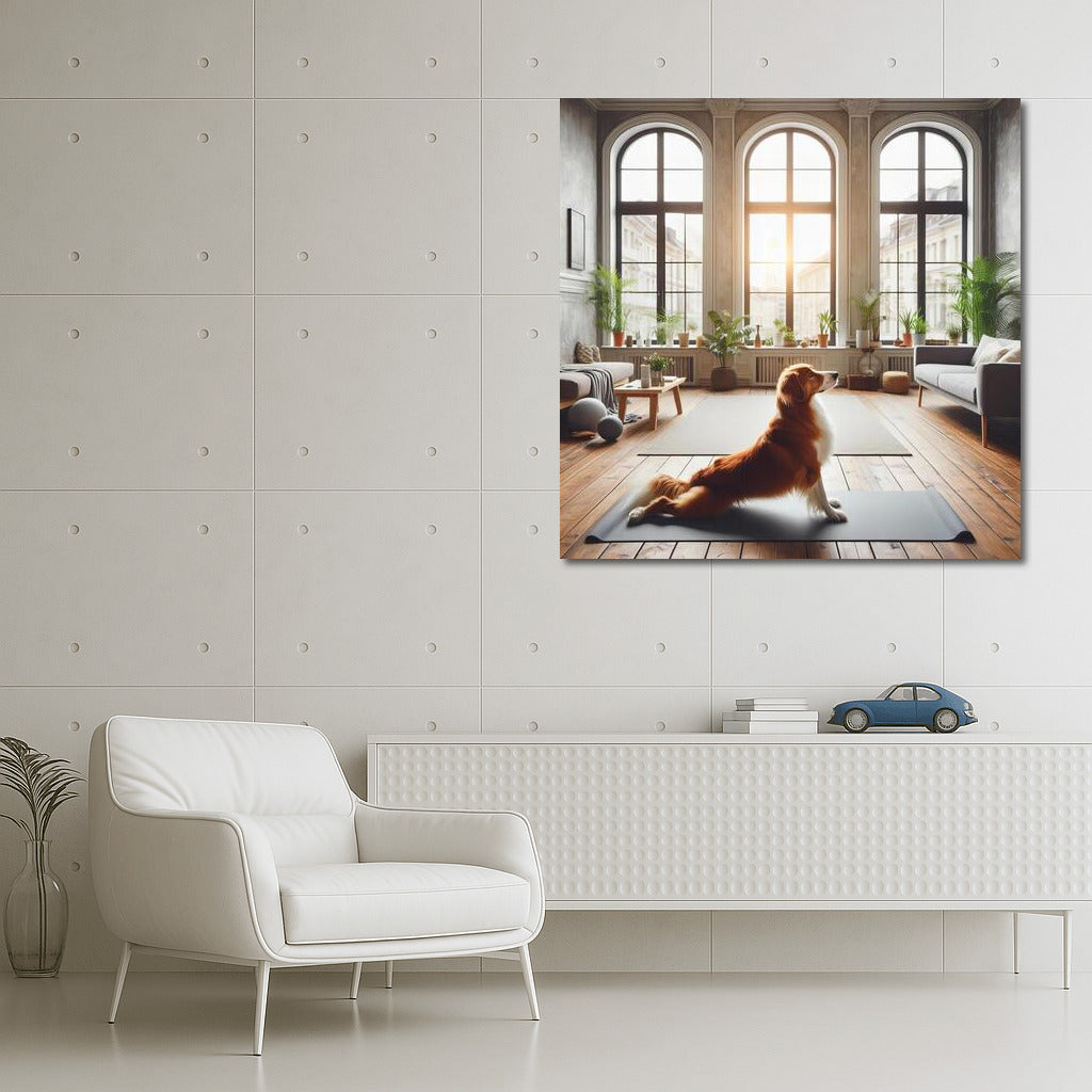 Yoga Champion: Dog in Stylish Studio