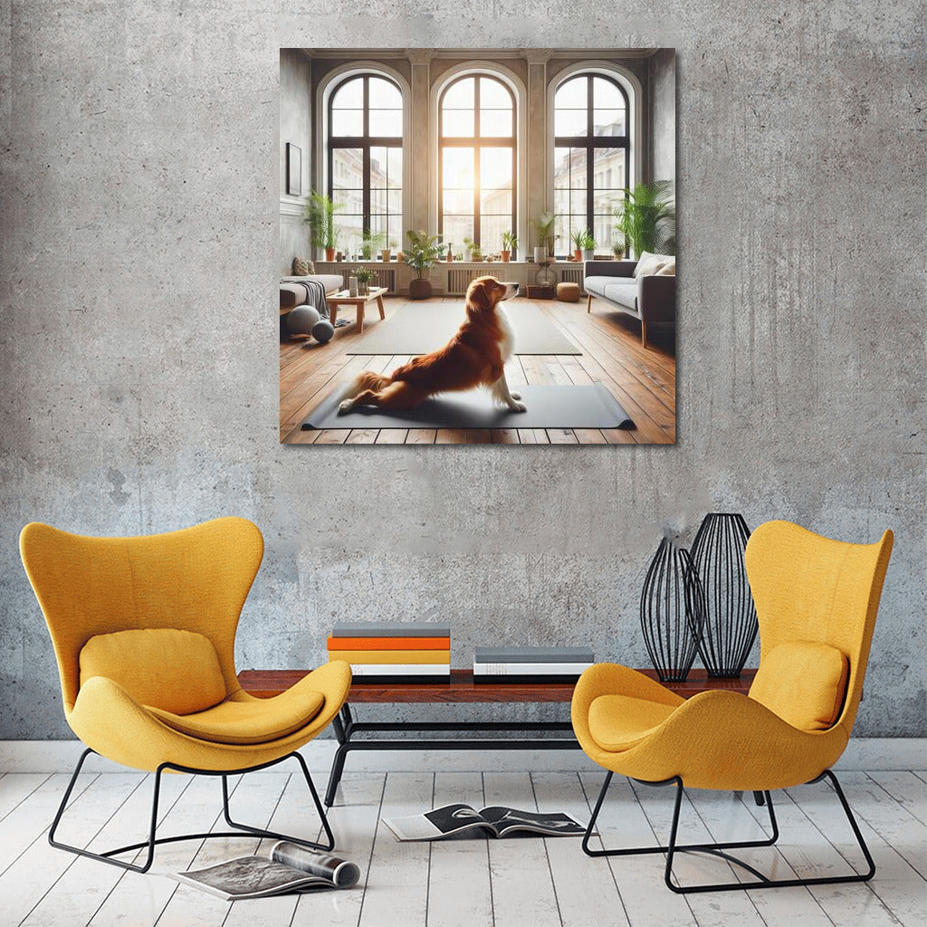 Yoga Champion: Dog in Stylish Studio