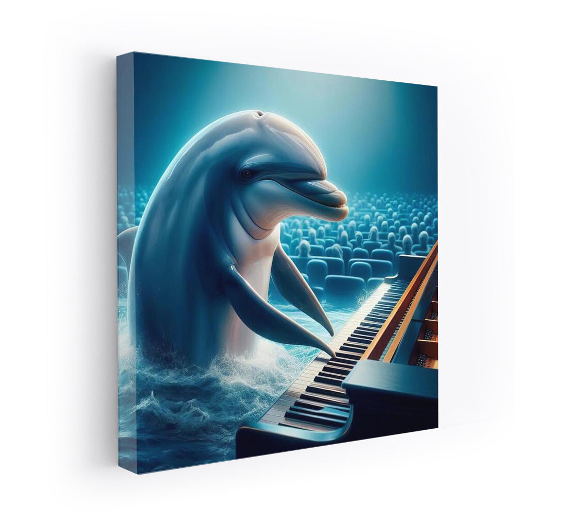 Melody of the Ocean: Dolphin at the Piano in the Concert Hall