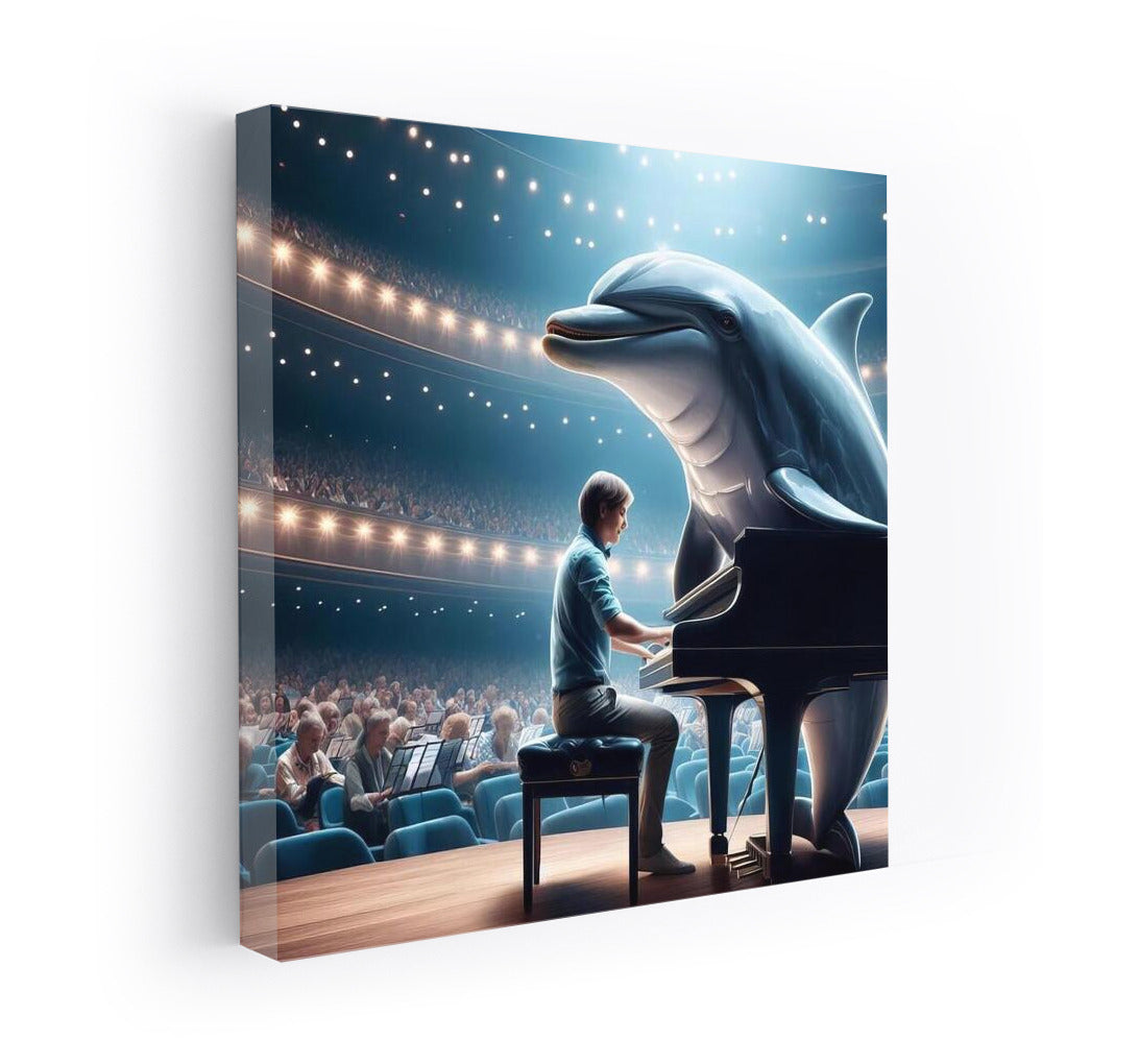 Dolphin Concert on the Piano: Musical Fantasy in the Hall