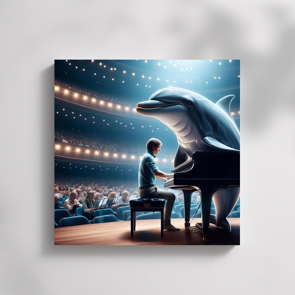 Dolphin Concert on the Piano: Musical Fantasy in the Hall