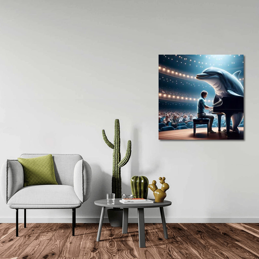 Dolphin Concert on the Piano: Musical Fantasy in the Hall