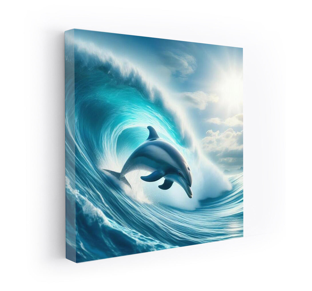 Dolphin on the Crest of a Giant Wave: Ocean Dreams