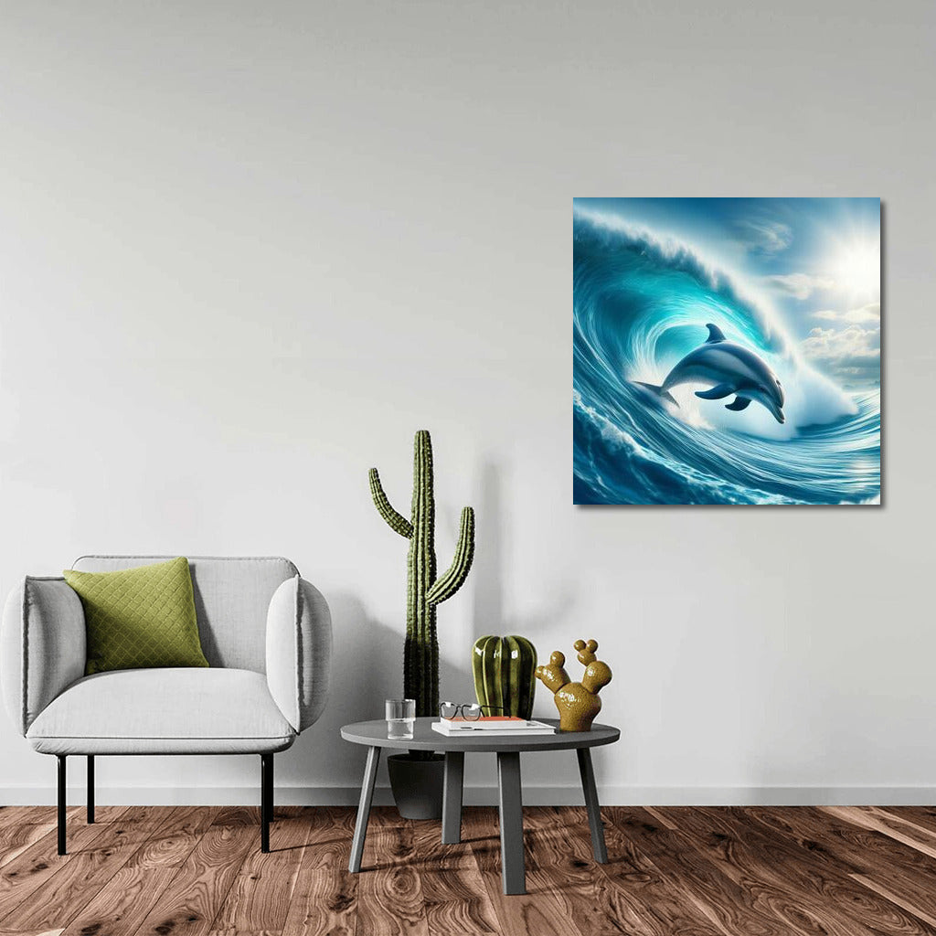Dolphin on the Crest of a Giant Wave: Ocean Dreams