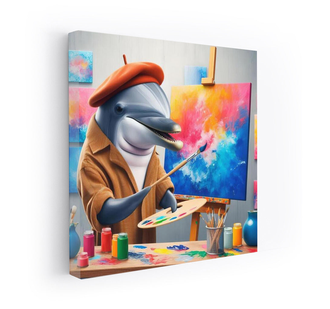 Dolphin's Workshop: Vivid Masterpieces in the Ocean Studio