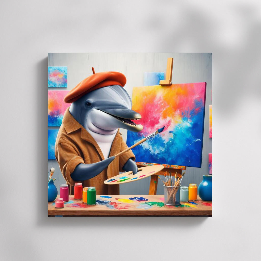 Dolphin's Workshop: Vivid Masterpieces in the Ocean Studio