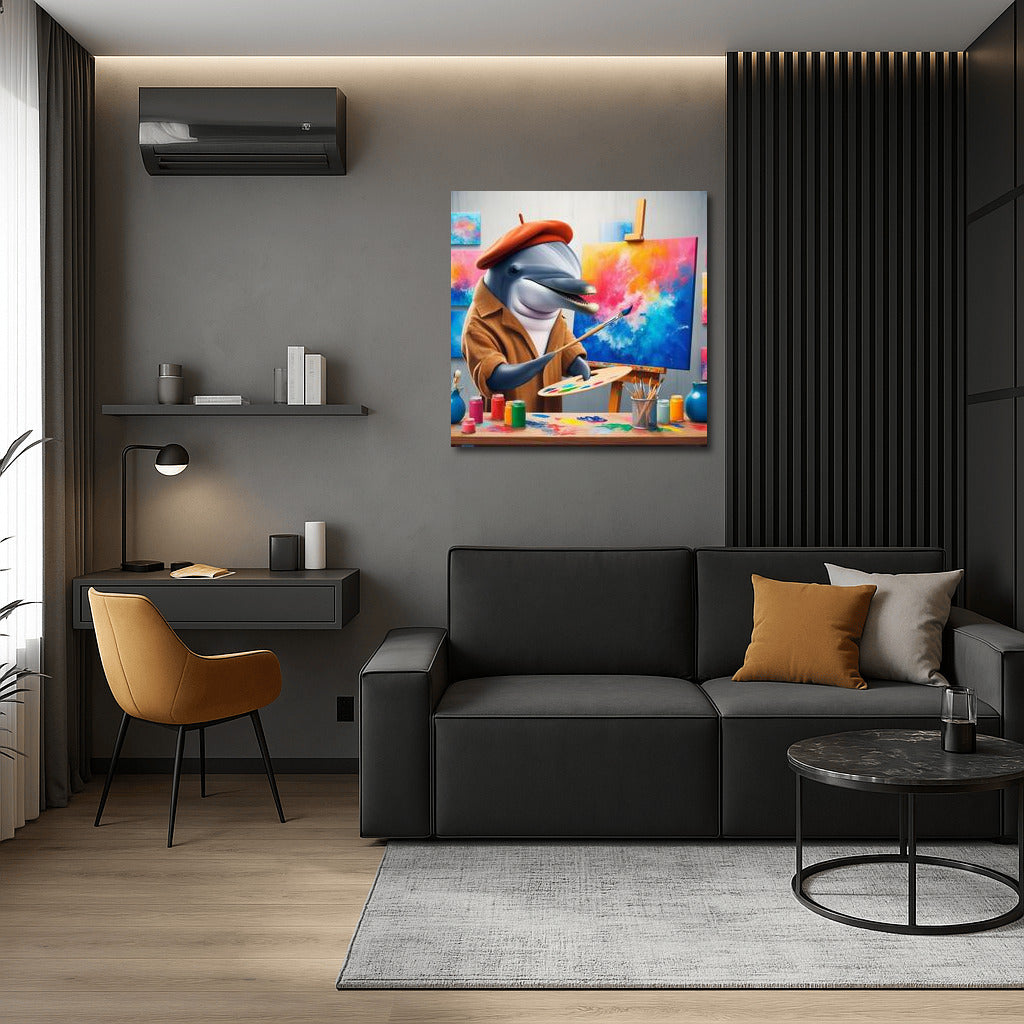 Dolphin's Workshop: Vivid Masterpieces in the Ocean Studio
