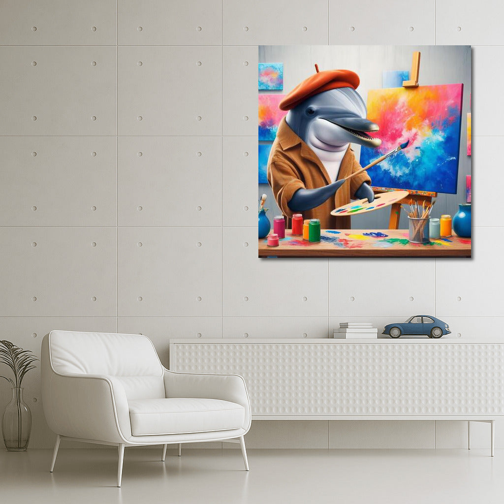 Dolphin's Workshop: Vivid Masterpieces in the Ocean Studio