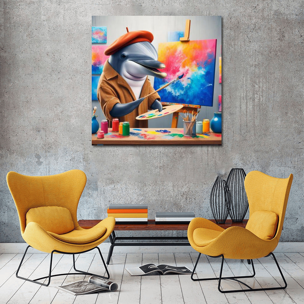 Dolphin's Workshop: Vivid Masterpieces in the Ocean Studio