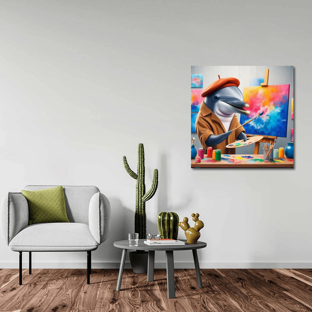 Dolphin's Workshop: Vivid Masterpieces in the Ocean Studio