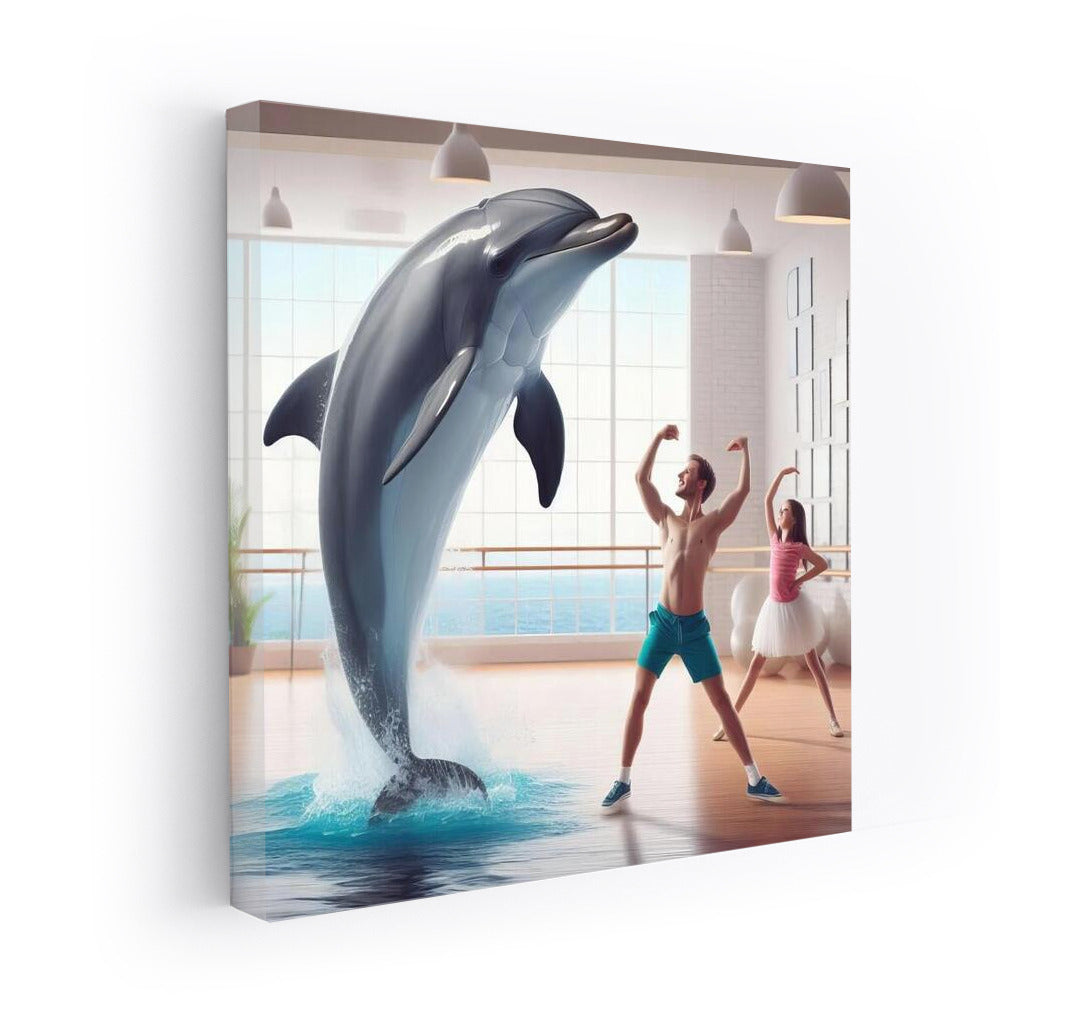Dancing Dolphin in the Studio: Humor and Fantasy on Canvas