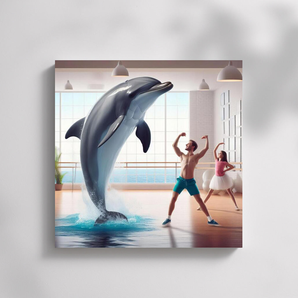 Dancing Dolphin in the Studio: Humor and Fantasy on Canvas