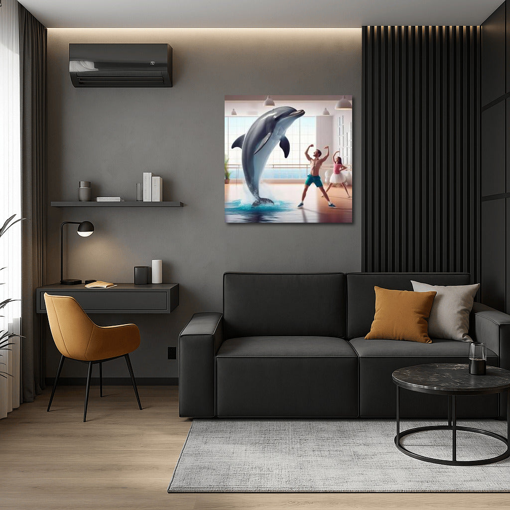 Dancing Dolphin in the Studio: Humor and Fantasy on Canvas