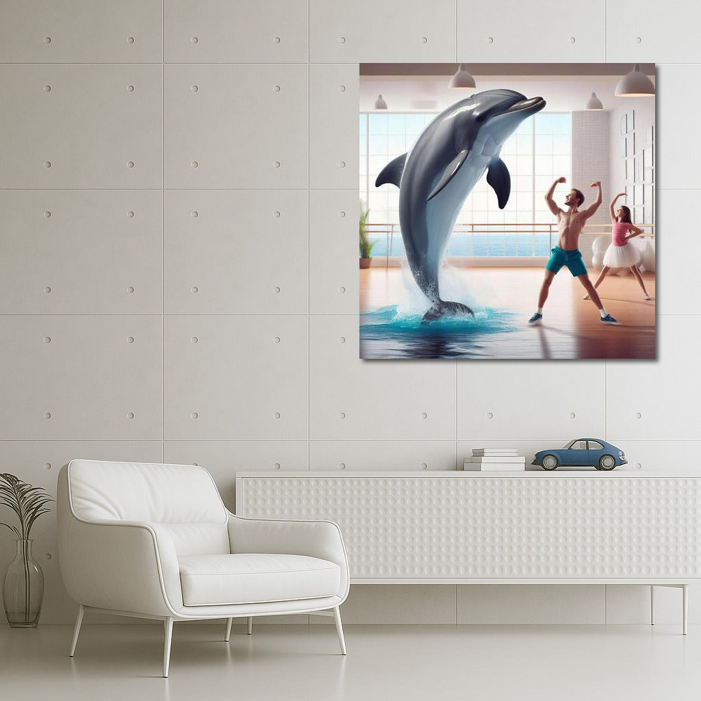 Dancing Dolphin in the Studio: Humor and Fantasy on Canvas