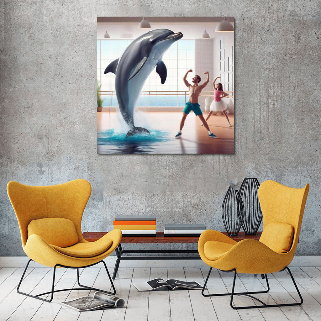 Dancing Dolphin in the Studio: Humor and Fantasy on Canvas