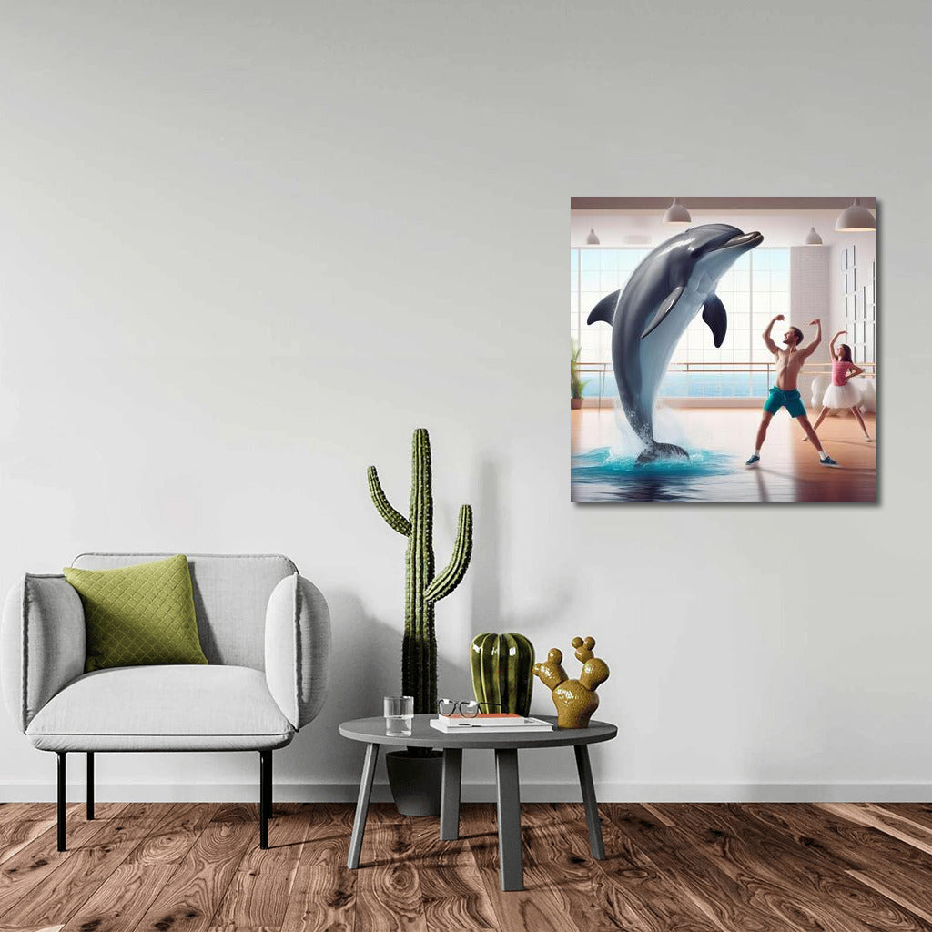 Dancing Dolphin in the Studio: Humor and Fantasy on Canvas