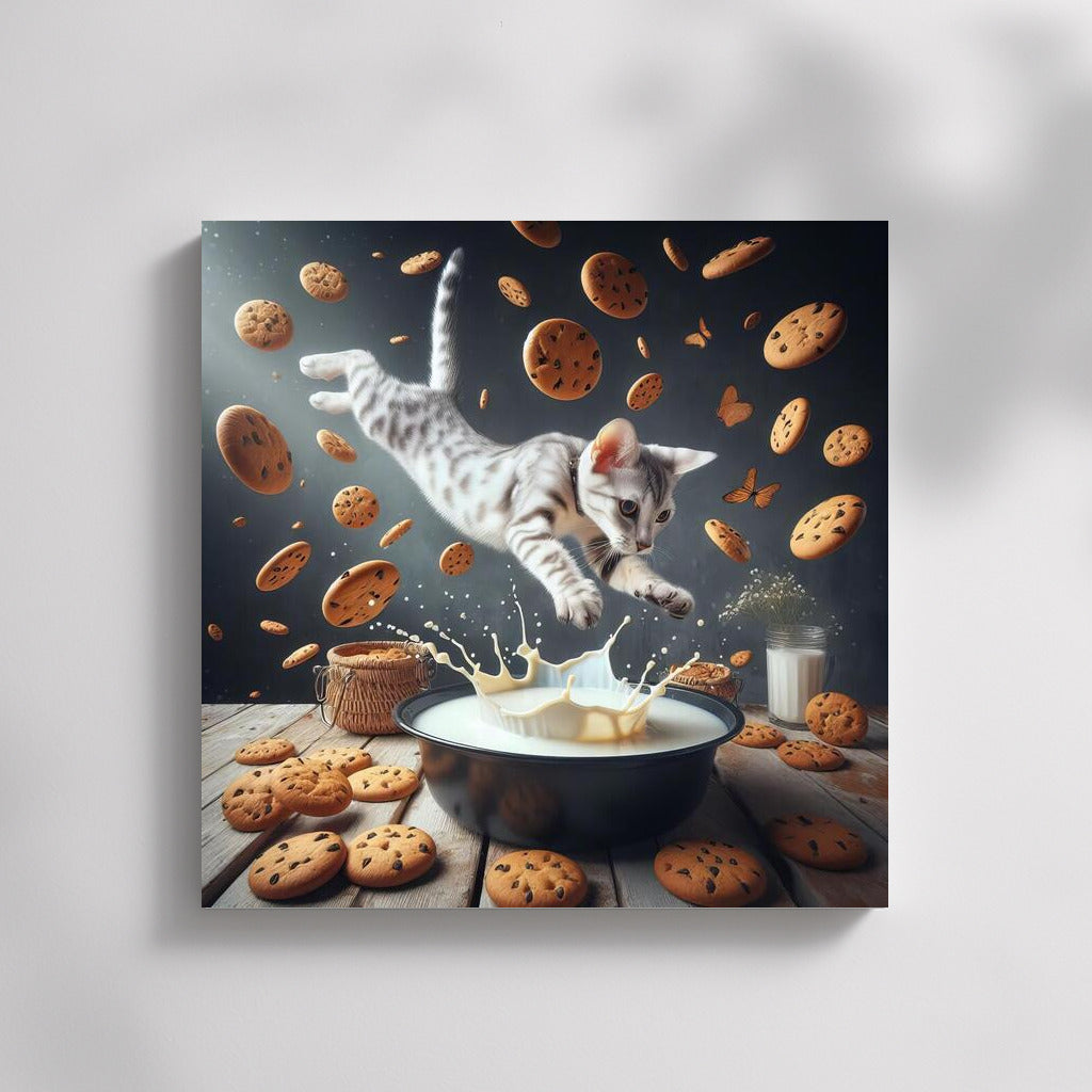 Egyptian Mau: Dive into the Milky Ocean with Flying Cookies