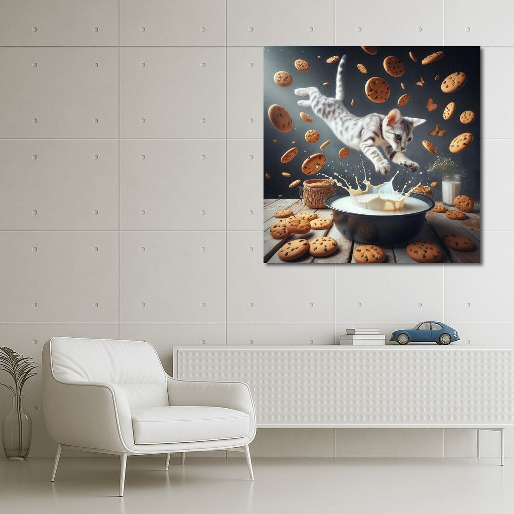Egyptian Mau: Dive into the Milky Ocean with Flying Cookies
