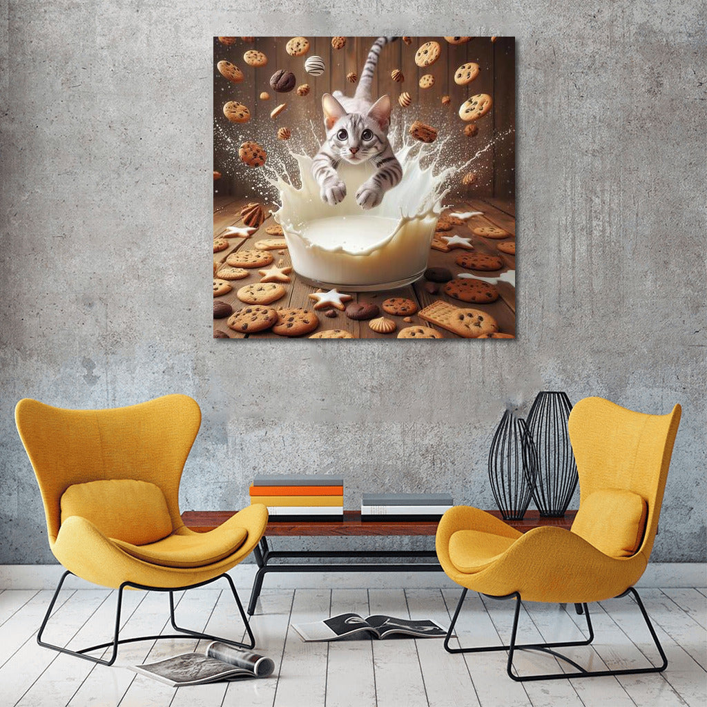 Egyptian Mau: Dive into Milky Heaven with Cookies