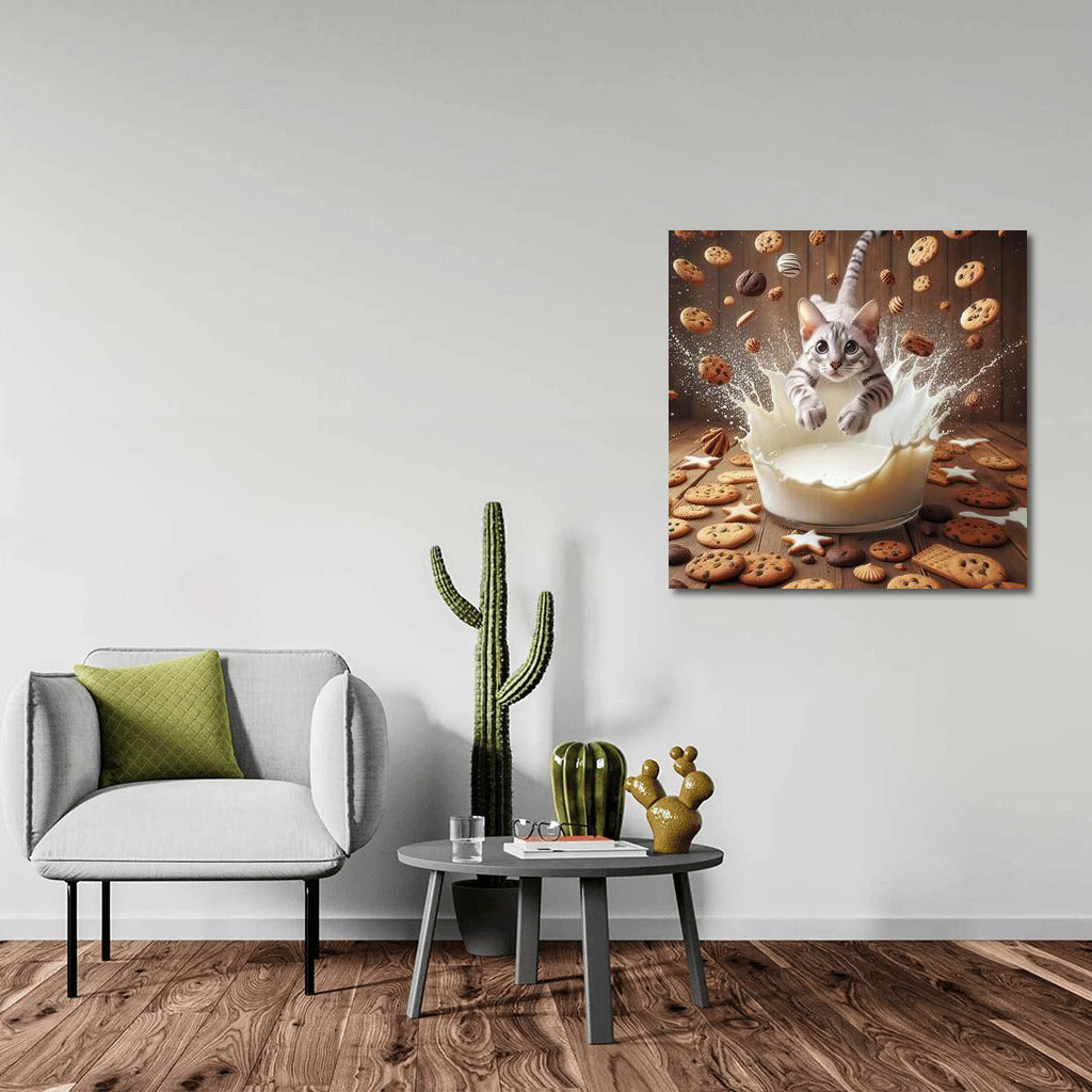 Egyptian Mau: Dive into Milky Heaven with Cookies