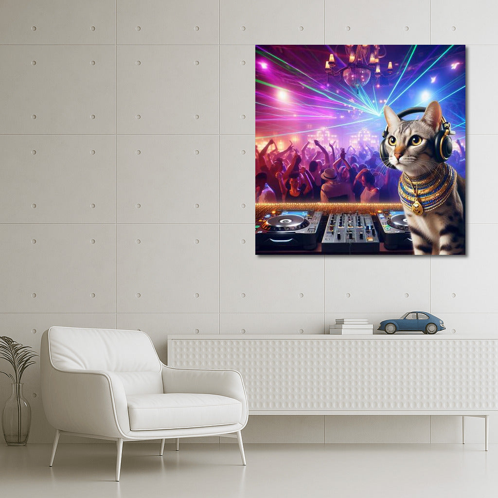Egyptian Mau DJ: Cat Headphone Party