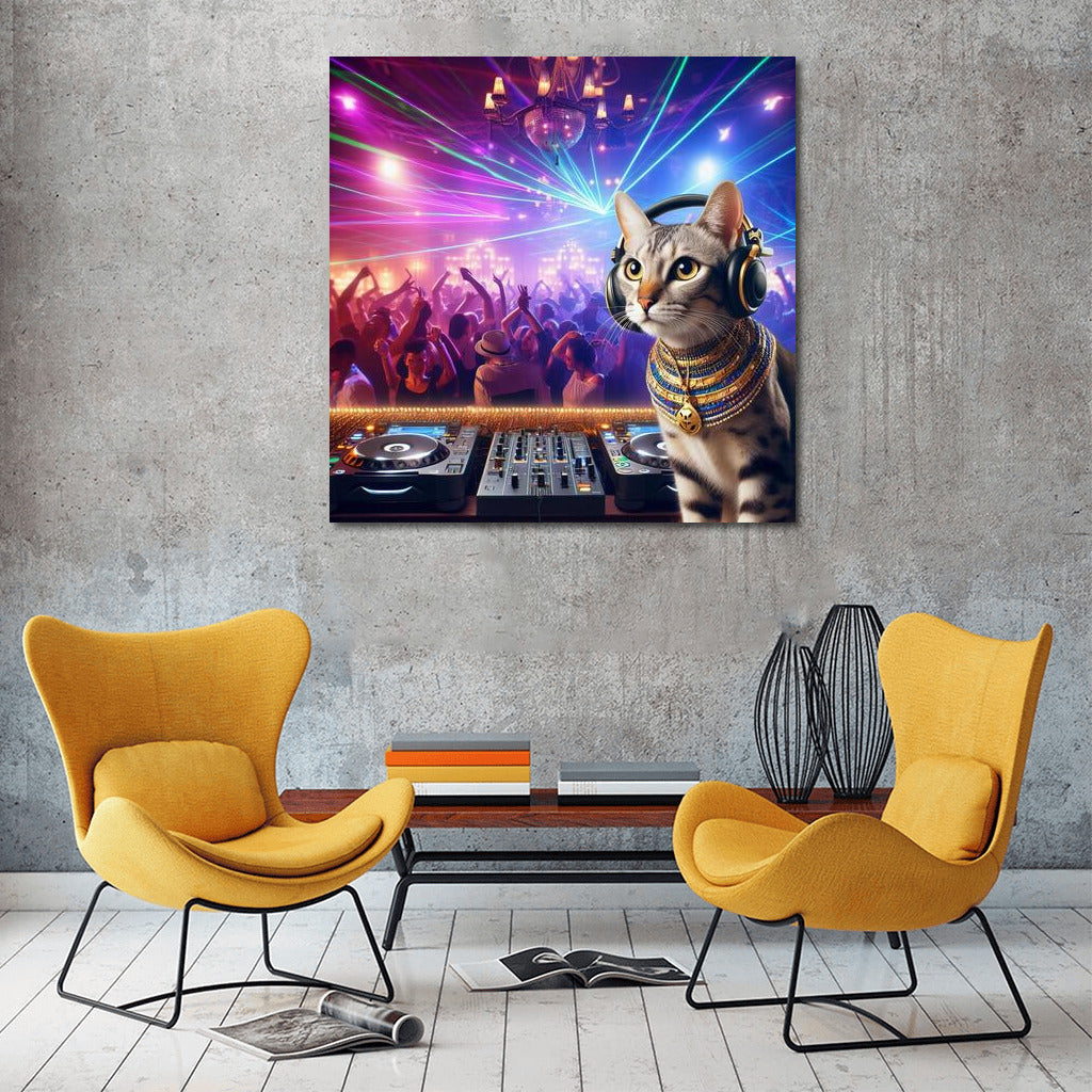 Egyptian Mau DJ: Cat Headphone Party