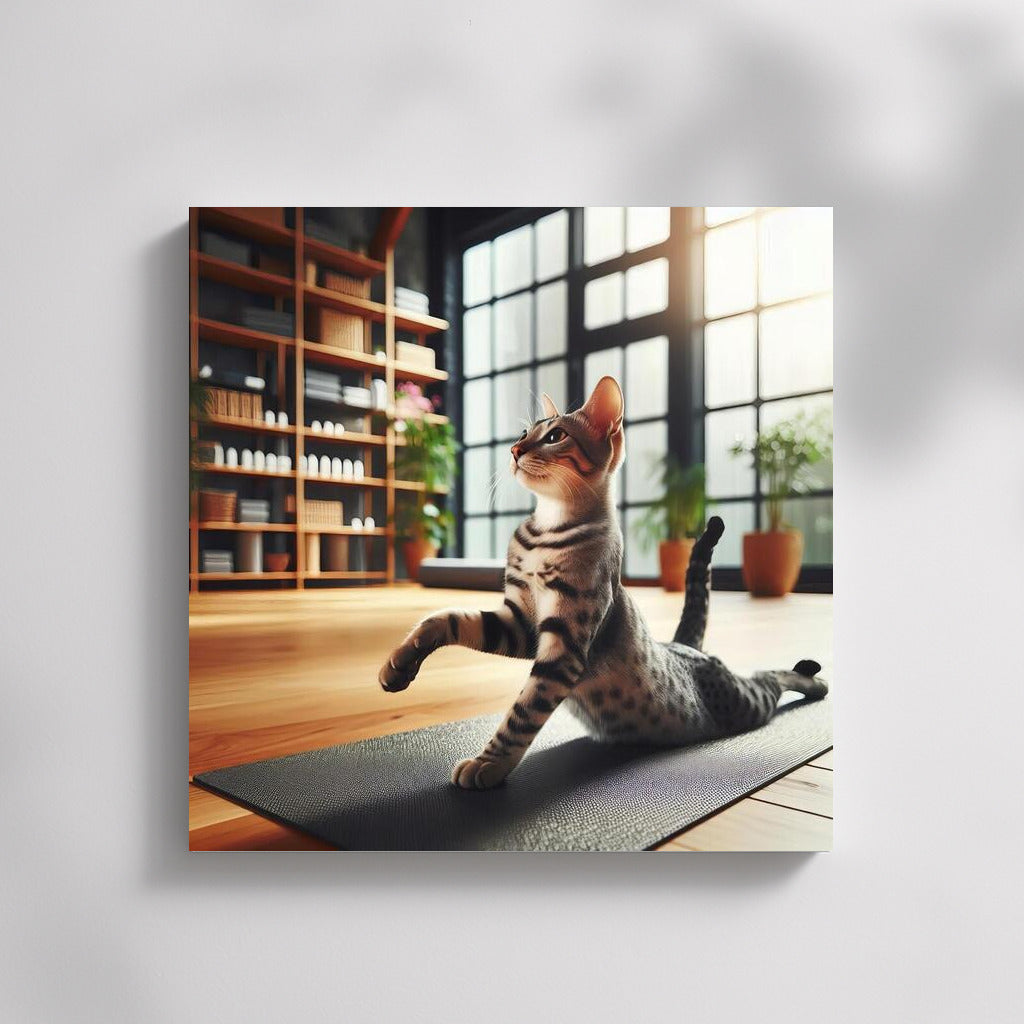 Yoga Studio Egyptian Mau: Grace and Tranquility