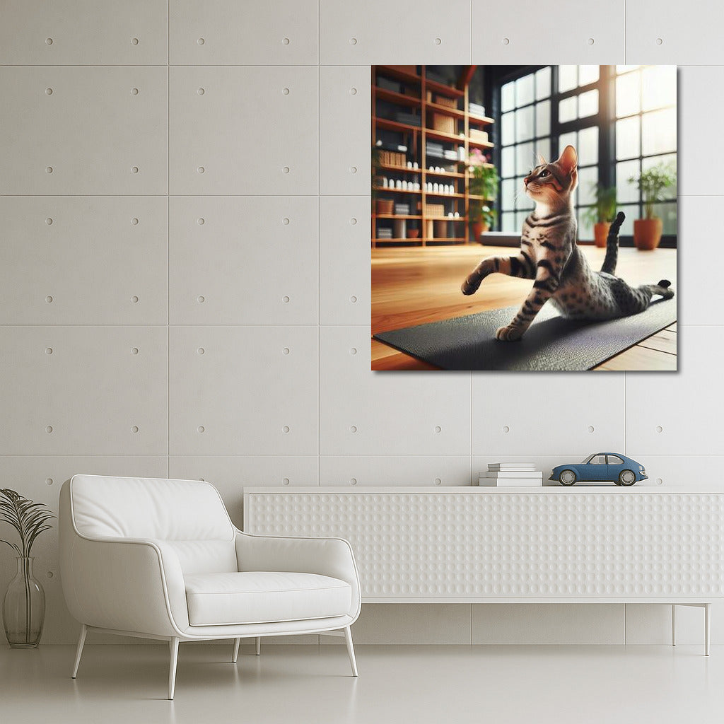 Yoga Studio Egyptian Mau: Grace and Tranquility