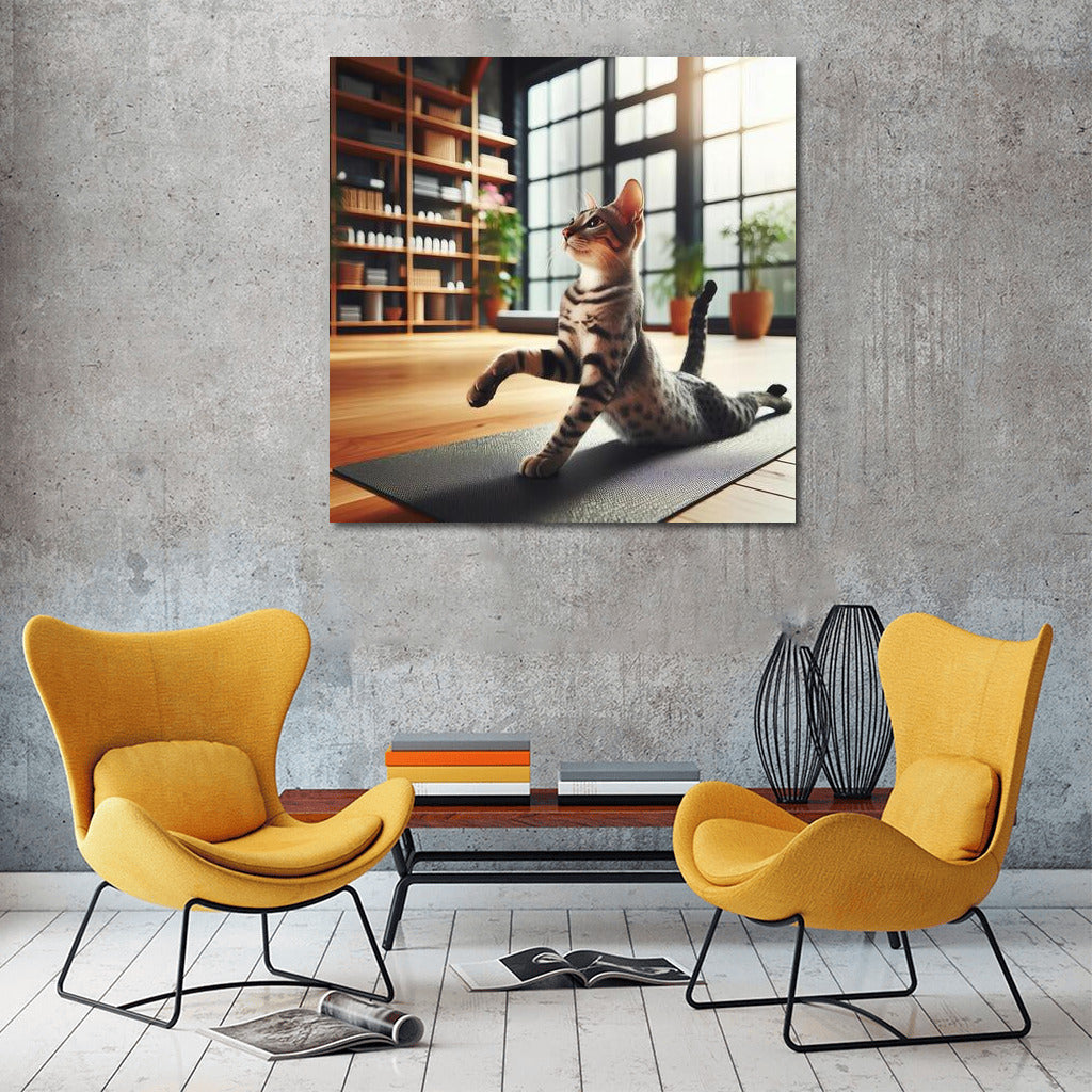 Yoga Studio Egyptian Mau: Grace and Tranquility