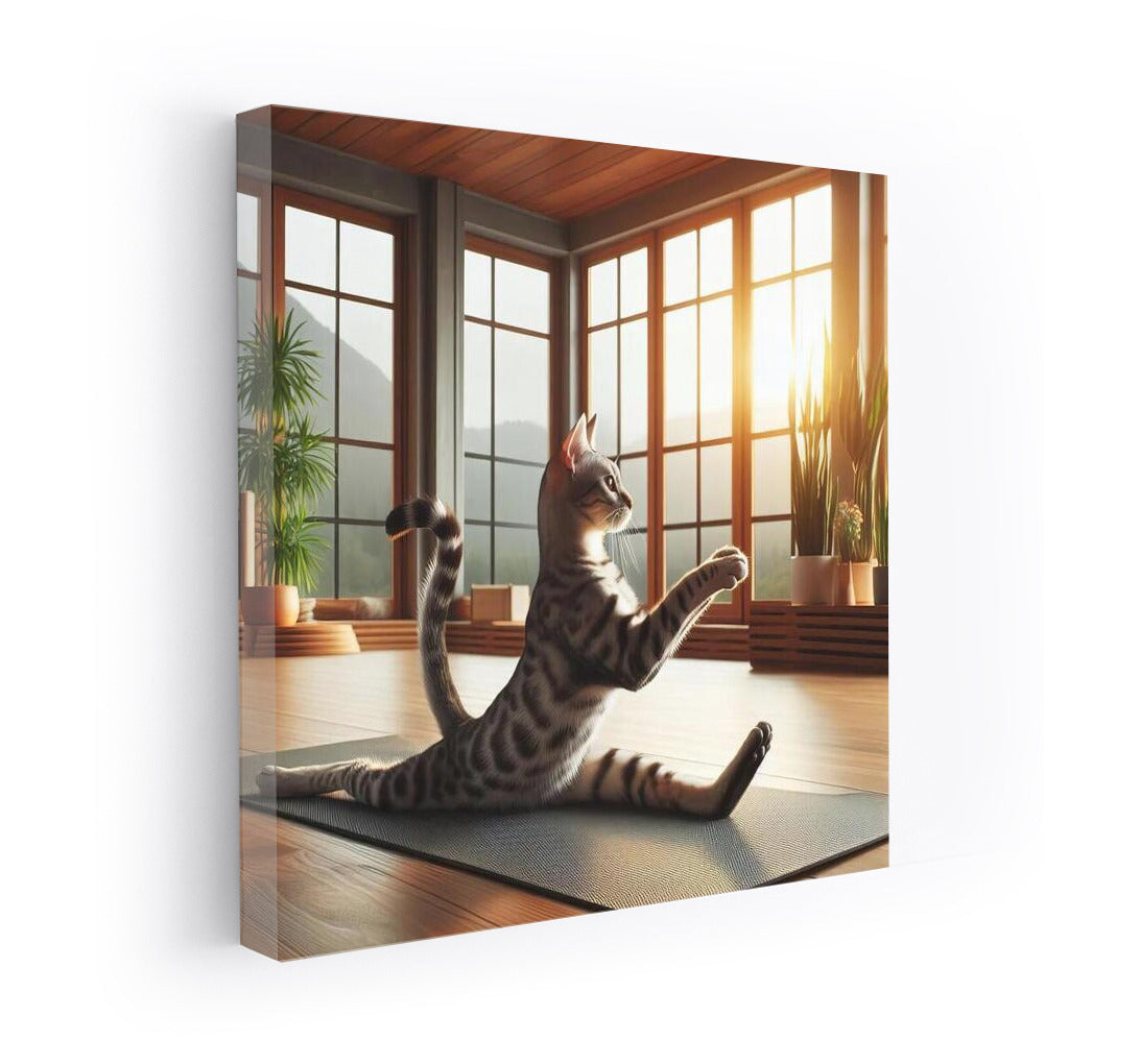 Egyptian Mau at Dawn: Yoga Pose for Wall Charm