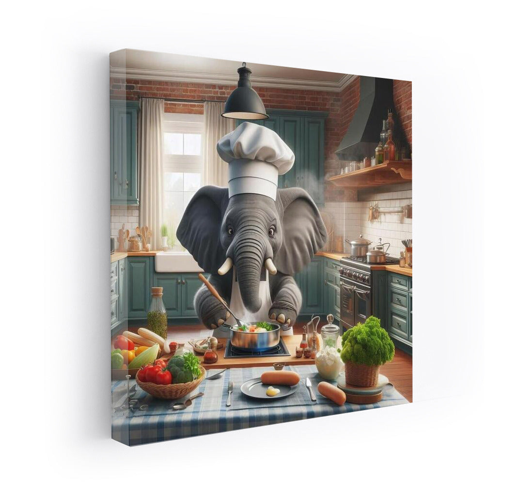Elephant Chef in the Kitchen: A Mischievous Dinner Adventure