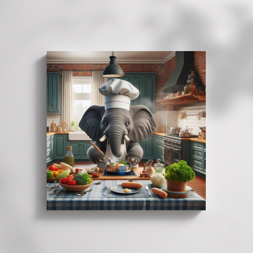 Elephant Chef in the Kitchen: A Mischievous Dinner Adventure