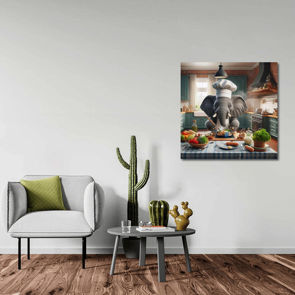 Elephant Chef in the Kitchen: A Mischievous Dinner Adventure