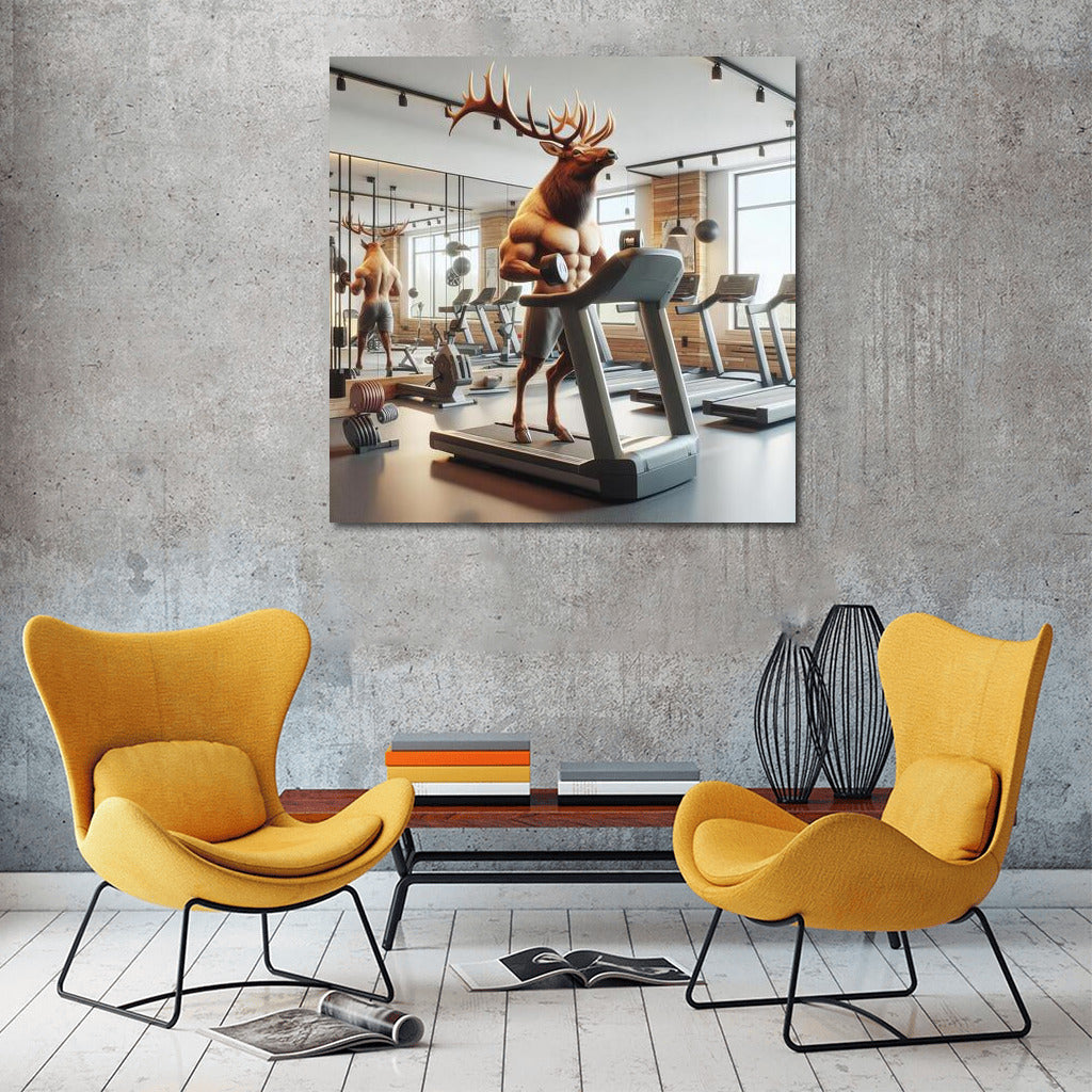 Elk in the Gym: Nature's Energy for Your Wall